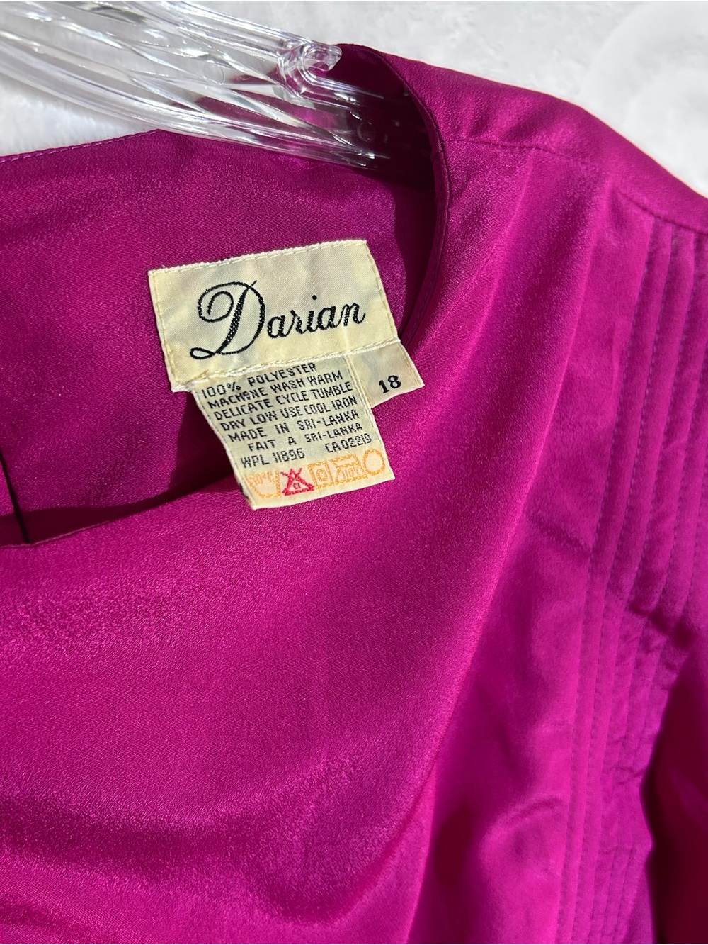 Vintage Darian Women's Long Sleeve Dress in Fuchsia